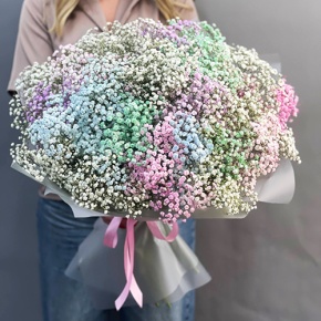 Букет "Леденец" из 25 радужных гипсофил  в Краснозаводске