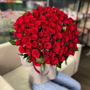 Букет "Классический" из 101 красной розы Кения (60 см) в Краснозаводске