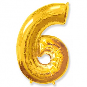 Шар гелиевый цифра 6 (40х102 см) в Краснозаводске