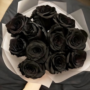 Букет "Черная королева" из 11 черных роз Эквадор (60 см) в Краснозаводске