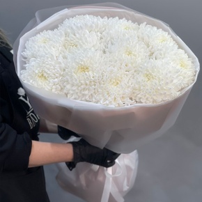 Букет из 11 белых хризантем  в Краснозаводске