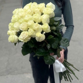 Монобукет из 25 роз Эквадор Мондиаль (80 см) в Краснозаводске