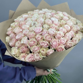 Букет из 101 розы Пинк Мондиаль Эквадор (60 см) в Краснозаводске