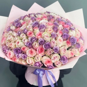Букет из 101 розы нежный микс (40 см) в Краснозаводске