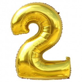 Шар гелиевый цифра 2 (40х102 см) в Краснозаводске