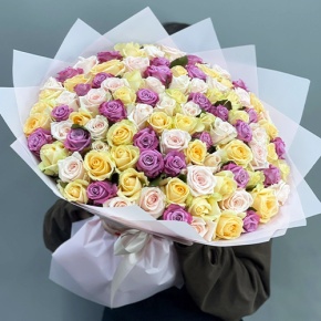 Букет "Желаю тебе" из 101 розы микс (50 см) в Краснозаводске