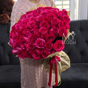 Букет 51 роза Эквадор Пинк Флоид (60 см) в Краснозаводске