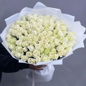 Букет "Лебединая верность" из 101 белой розы (60 см) в Краснозаводске