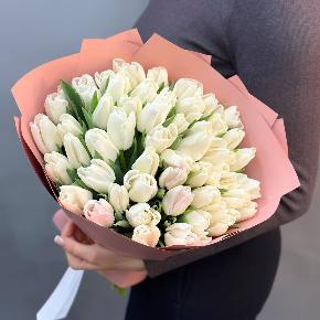 Букет из 49 белых тюльпанов в Краснозаводске