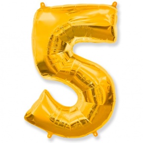Шар гелиевый цифра 5 (40х102 см) в Краснозаводске