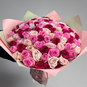 Букет "Ода любви" из 101 розы микс (40 см) в Краснозаводске