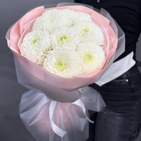 Нежный букет из 7 хризантем Магнум в Краснозаводске