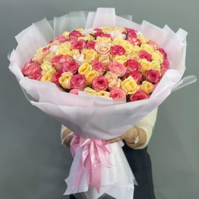 Букет из 101 розы  микс (70 см) в Краснозаводске
