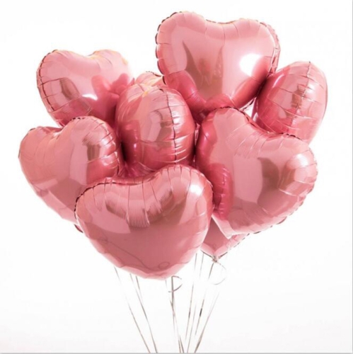 Сердце розовое фольгированный шар с гелием (45 см) в Краснозаводске