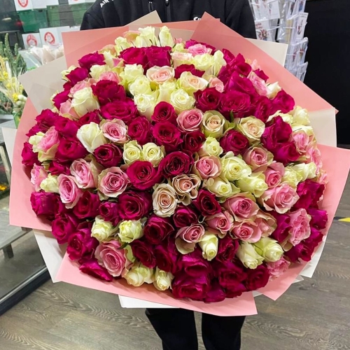 Букет 151 роза ягодный микс (40 см) в Краснозаводске